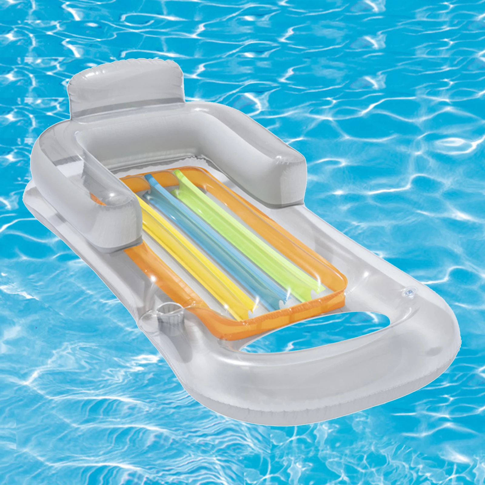 Premium PVC Swimming Pool Inflatable Lounger Floating Air Bed Recliner Water Hammock Air Mattress Water Mattress Sofa