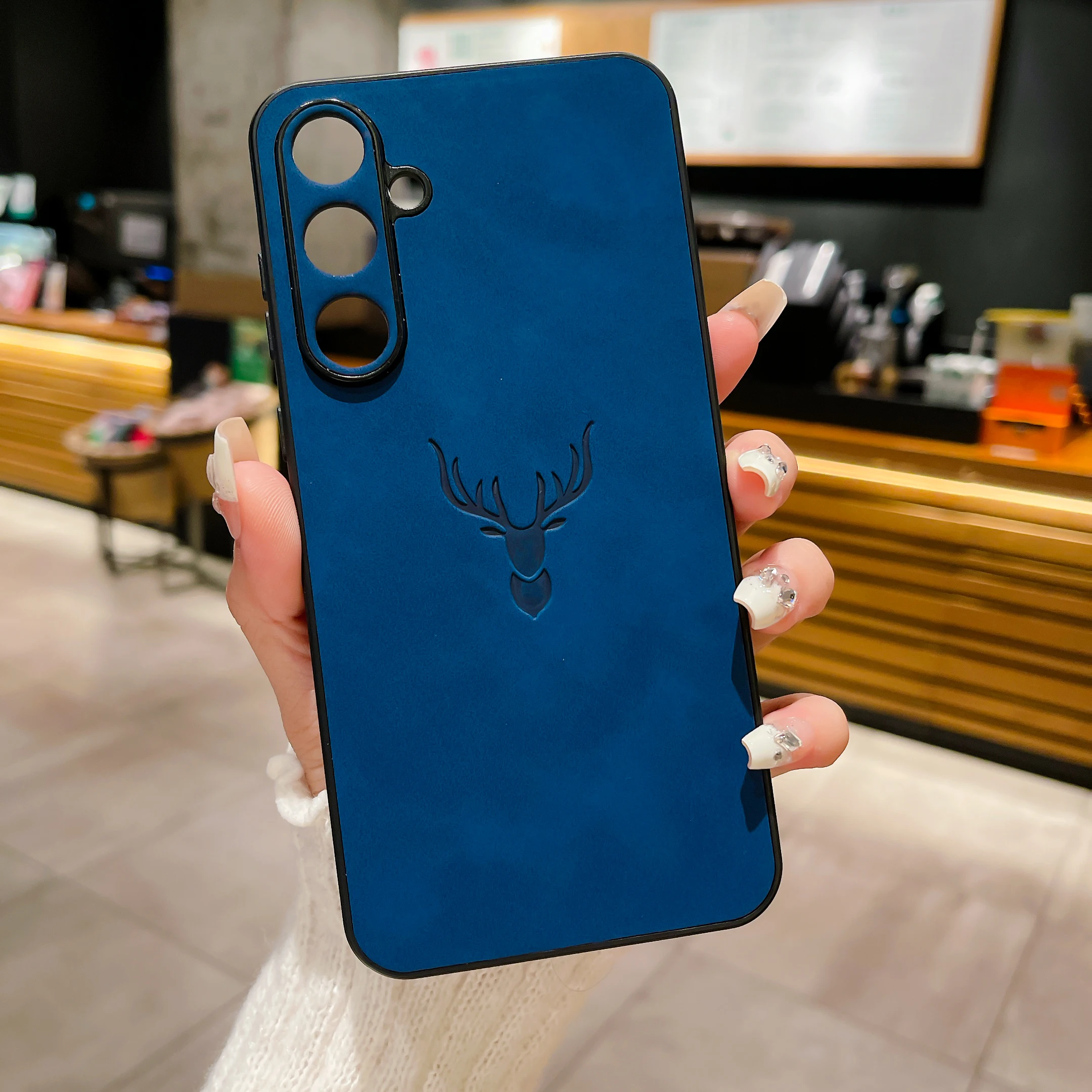 Elegant Suede Leather Shockproof Case with Silicone Bumper Cover