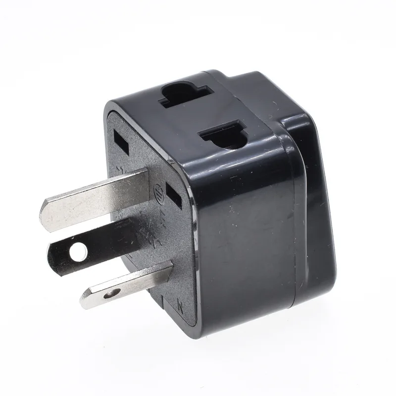 Universal AU Plug Adapter, Dual-Socket Converter for International Travel, 10A, White/Black