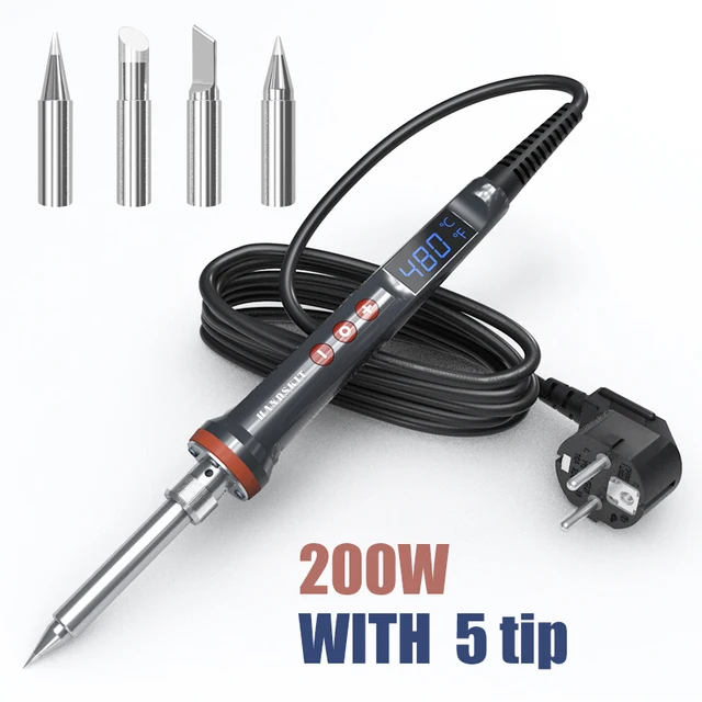 hot air soldering 200W Electric Soldering Iron Digital Display Adjustable Temp Auto Sleep Solder Iron Protable Home Tin Repair Welding Tools soldering stations Welding Equipment