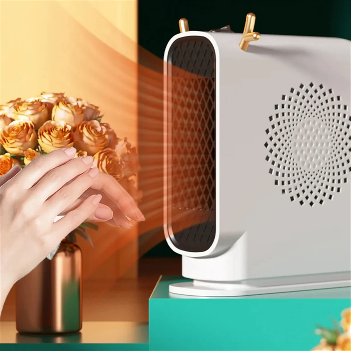 Electric Heater Fans Portable Desktop Low 500W Consumption Heating for Home Bedroom Warmer Machine for Winter EU Plug C
