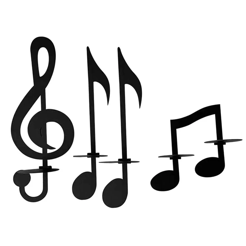 

Wall Mount Hanging Music Notes Candle Holders Music Note Candlestick Metal Music Notes Candle Holders