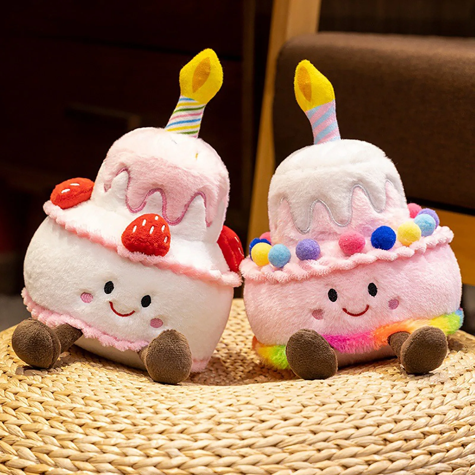 New Birthday Cake Jelly Cat Plush Toy Doll Cake Cloth Puppet Cute Fun Shop Soothing The Doll Valentine'S Festival Birthday Gift