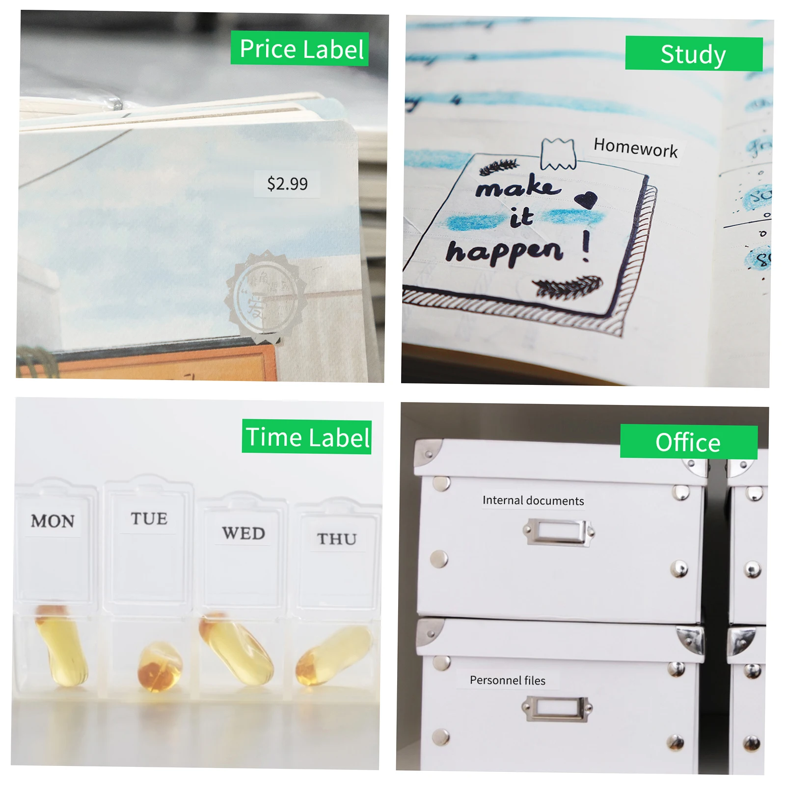 PeriPage Sticky Tape Adhesive Thermal Label Printer Paper Barcode Sticker Waterproof Oil-proof Tear-Resistant for PeriPage L1