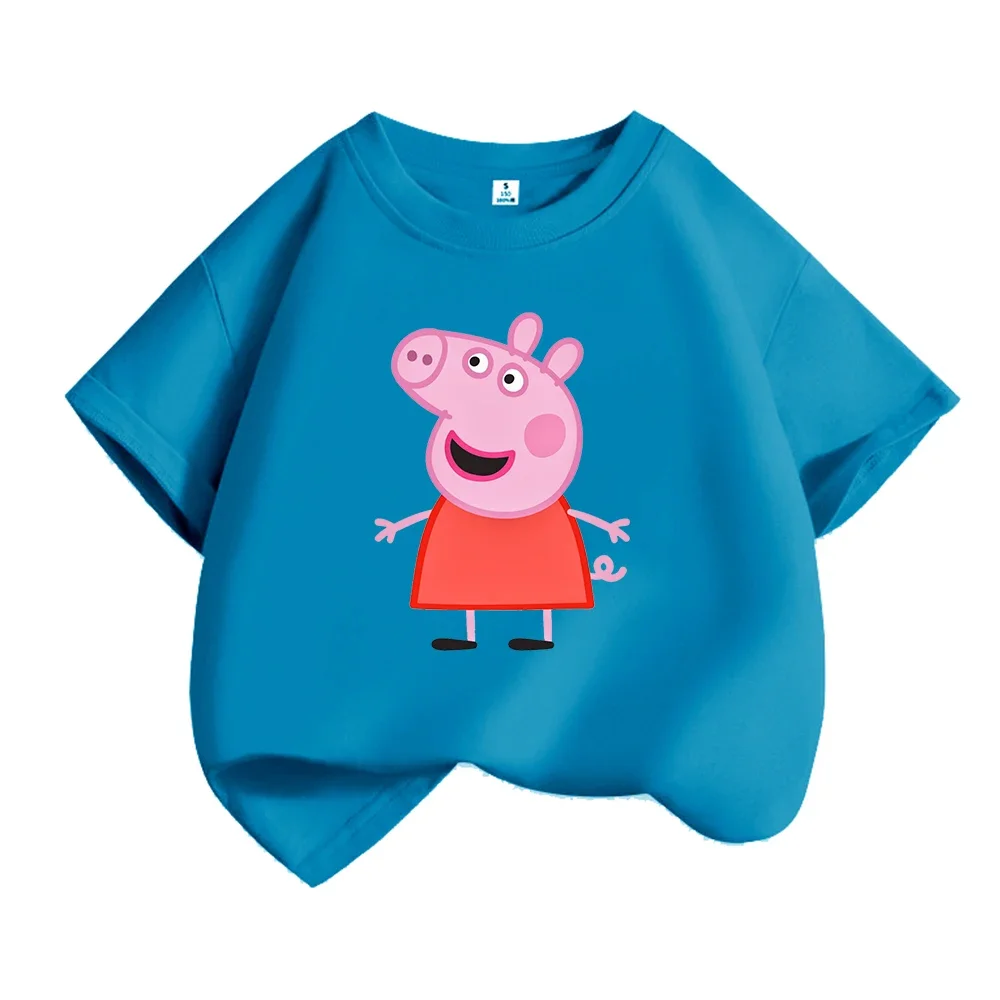 Kids T-shirt Clothes Peppa Pigs Girl Boy Short Sleeve Summer Tee Clothes Tops Cartoon Printing Children Shirt Birthday Gift kids t shirt
