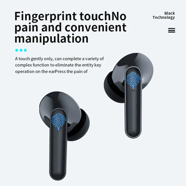 Wireless Headphones LED Digital Display Touch Control IPX5 Waterproof Bluetooth-Compatible 5.1 Sport Gaming Headsets 2