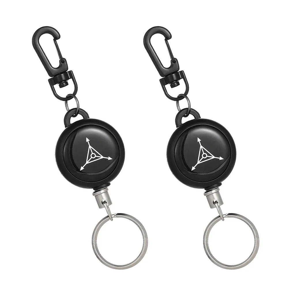 

2 Pcs Retractable Keychain Flexible Multi-functional High Elasticity Buckle Chains Strength Steel Wire Climbing