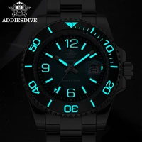 ADDIESDIVE 41mm montre de plongée pour hommes AD2513 200m étanche en acier inoxydable 316L montre-bracelet à Quartz calendrier BGW9 Super lumineux 6