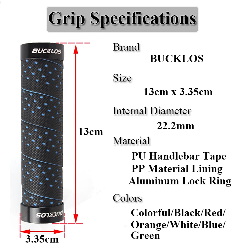 1Pair Non-slip Bike Handlebar Grips Comfortable PU Tape Cover Handle Grips 22.2