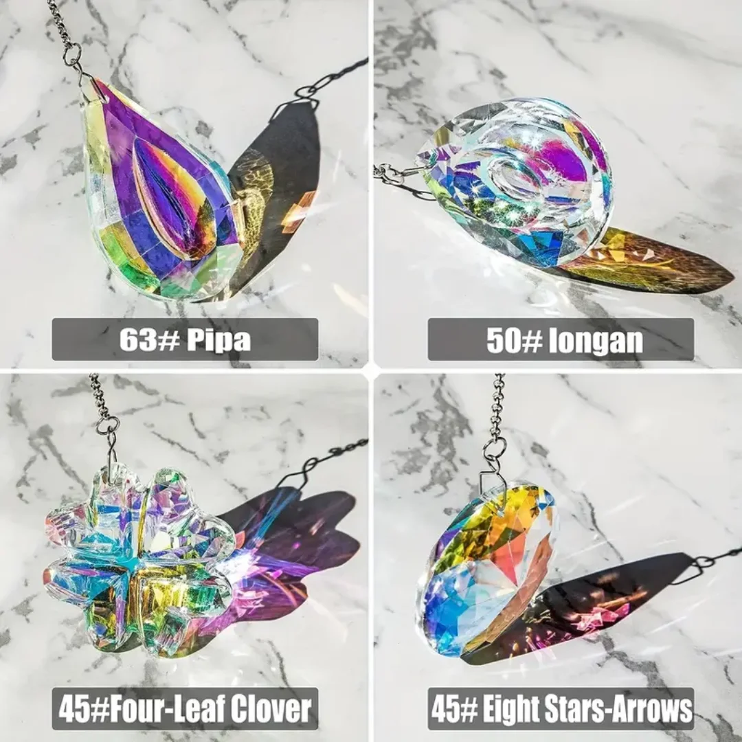 4pcs crystal light catcher: Light up the courtyard and paint a colorful rainbow! They can not only catch the sun, but also give