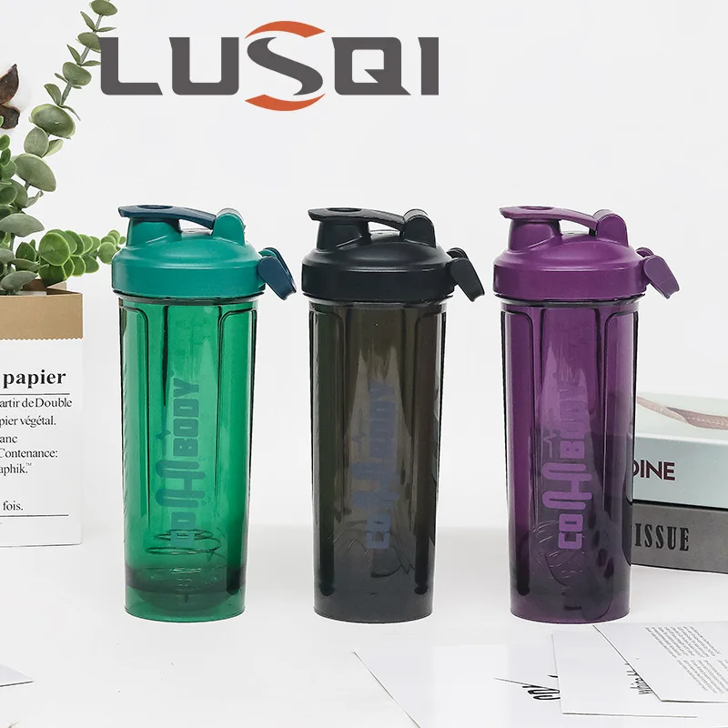 

LUSQI Protein Powder Bottle Shaking Cup Large Capacity Water Bottle Plastic Stirring Cup Sports Bottle With Stirring Ball