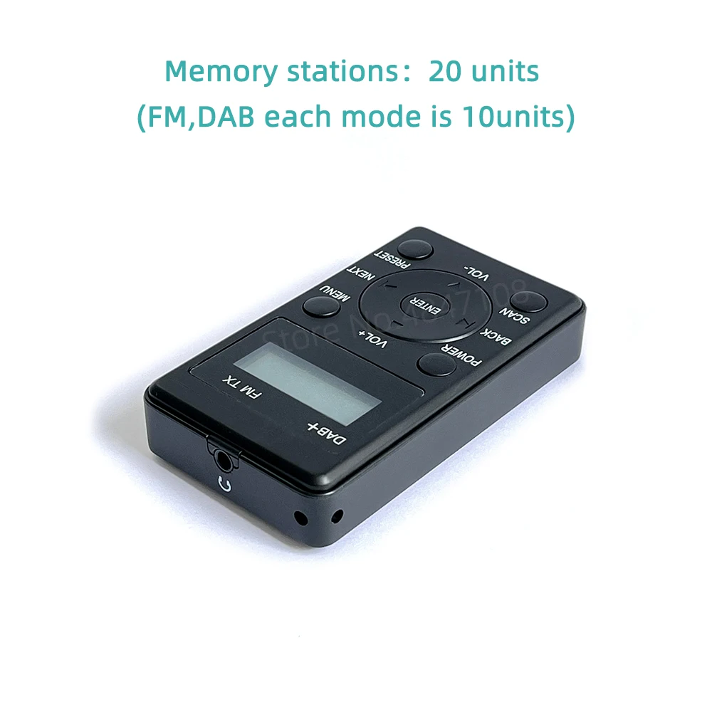 Portable Radio Mini Pocket FM DAB+ Digital Display Stereo Receiver Backlit LCD Built-in Battery Earphone Support Calendar
