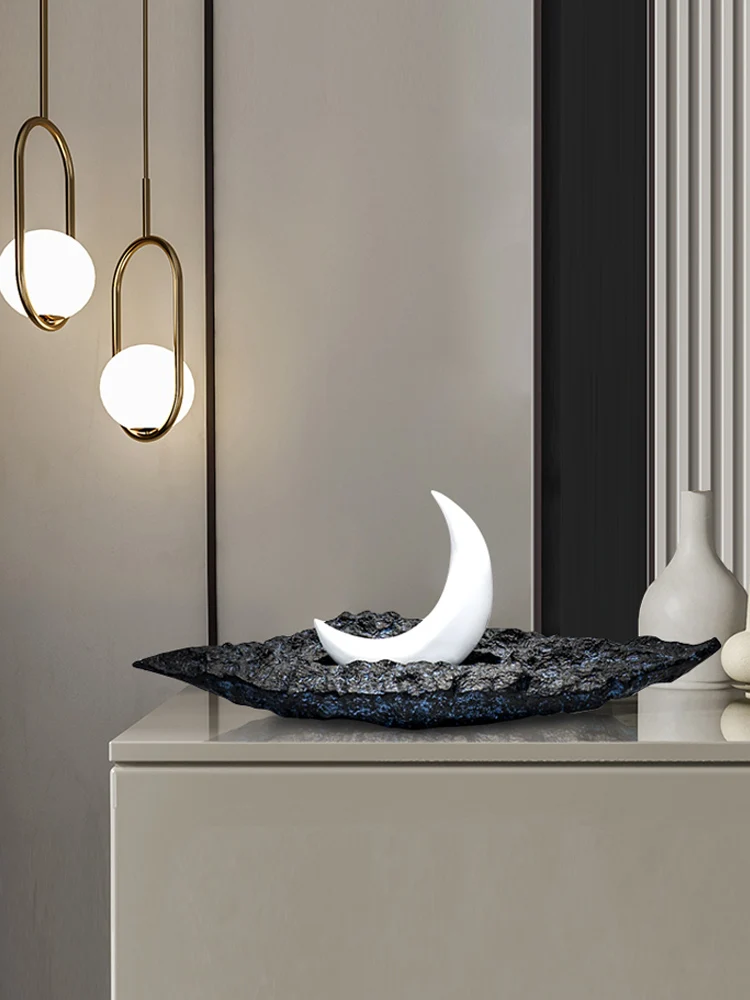 

Modern Art Indoor Home Decor Landscape Moon Statue Model Living Room Entrance Decoration Resin Crafts Nordic Room Accessories