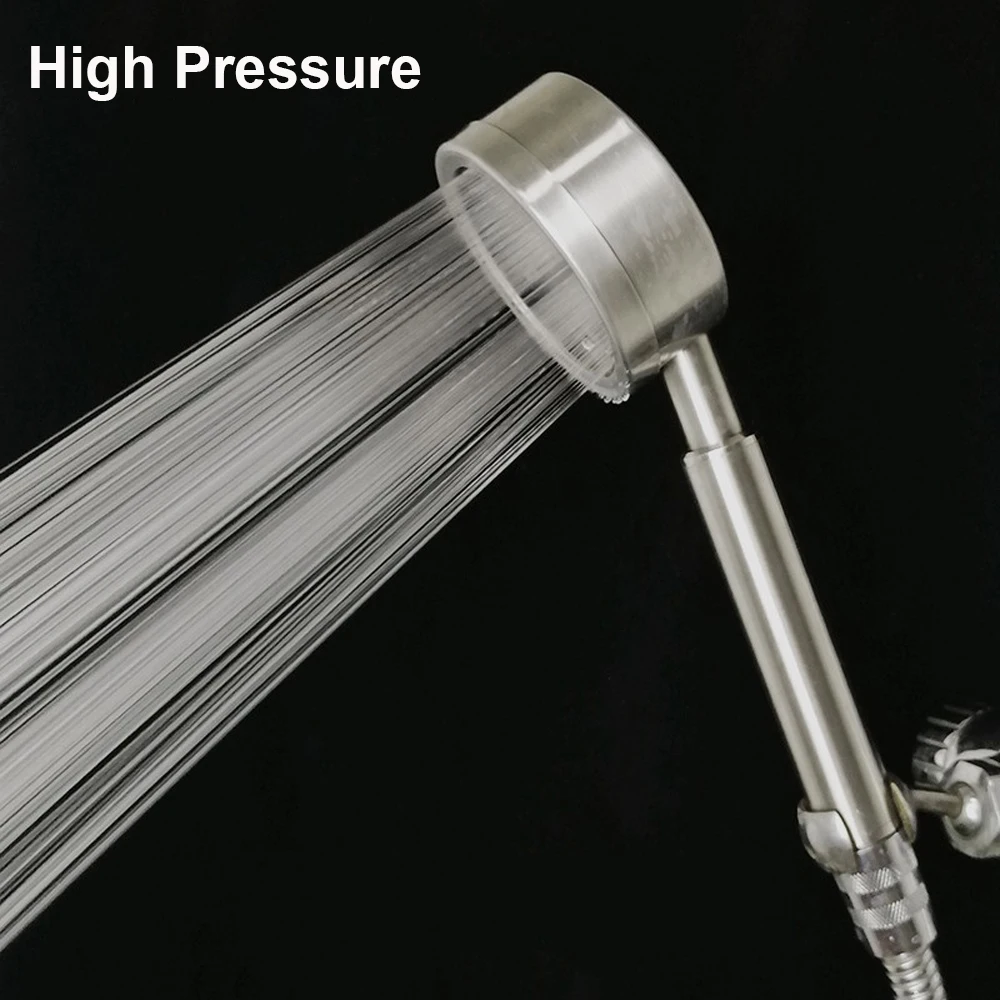 Black Silver 304 Stainless Steel Shower Head High Pressure Handheld Sprayer Fall Resistant Showerhead Bathroom Accessories