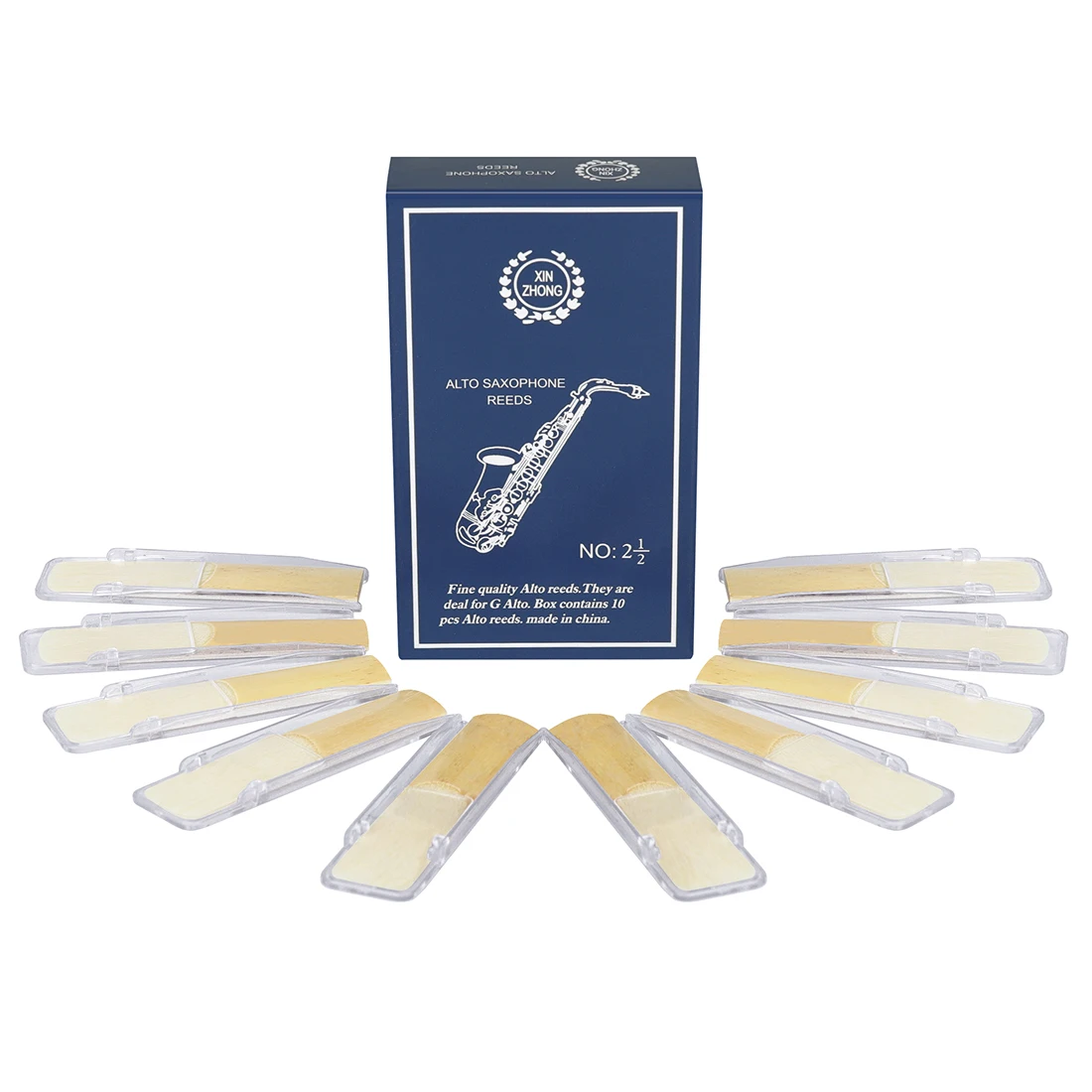 2.5 Soprano/Alto/Tenor B Flat Saxophone Reeds Clarinet Reed Woodwind Accessories & Parts 10 Pcs/Set