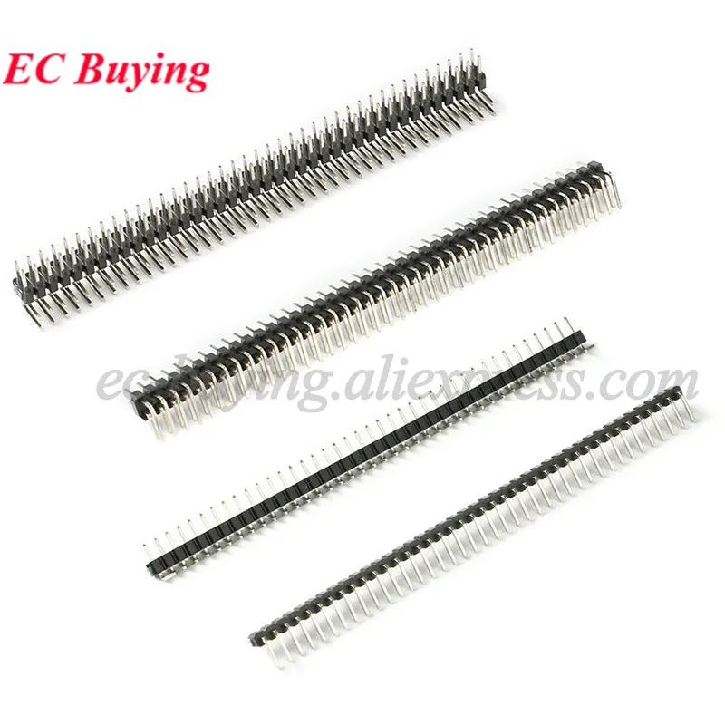 Tele Model Pin Set 10pcs 40 Pin 1x40 Single Row Male 2.0mm bend Pin Header Connector ...