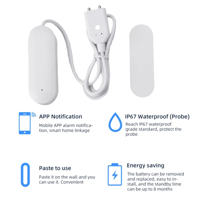 Zigbee Water Level Sensor Smart Water Leakage Alarm Detector Flood Alert Overflow Security Protection Smart Life eWeLink 5