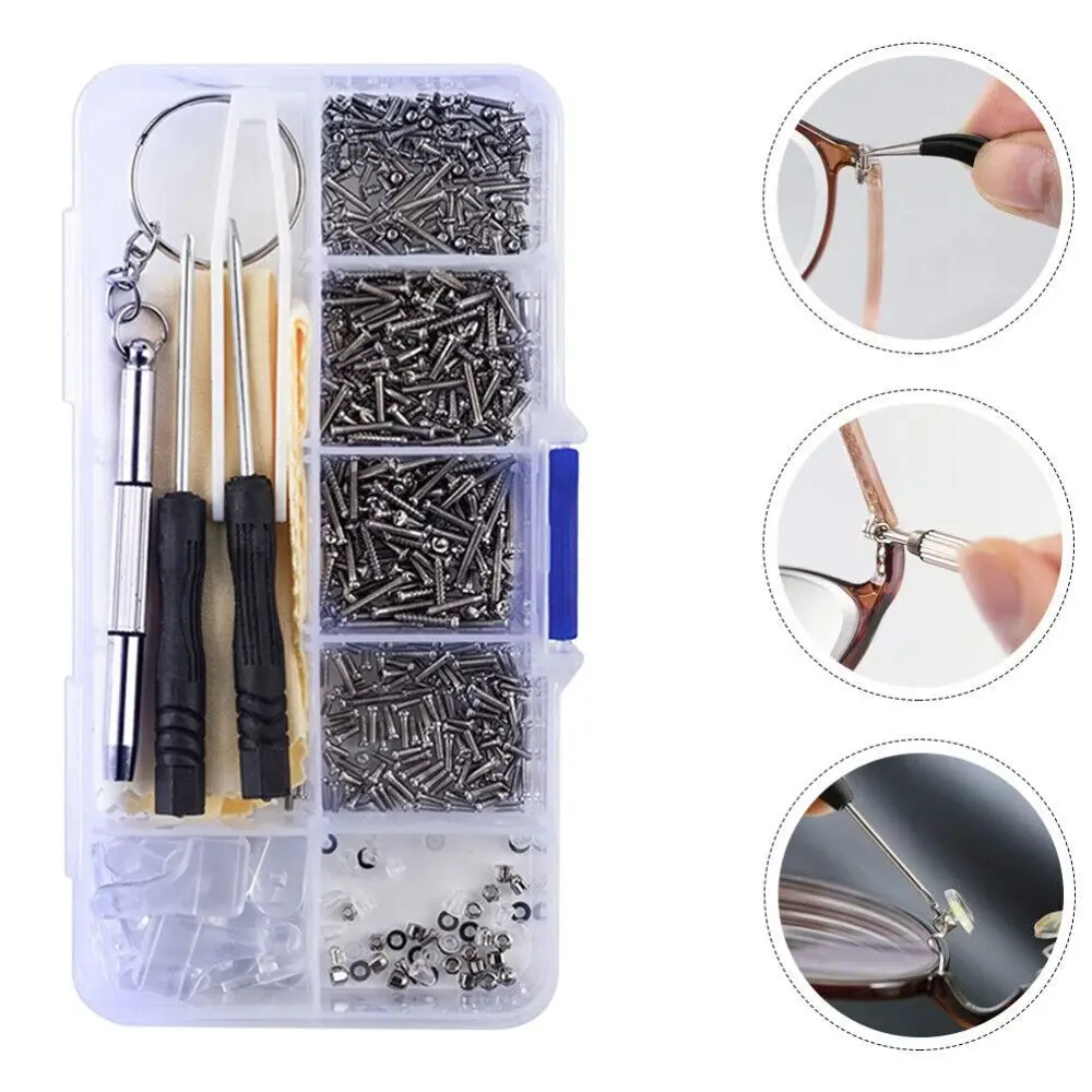 

Silicone Eyeglasses Repair Set Eyeglasses Accessories Stainless Steel Eyeglasses Frame Repair Tool Box Ear Hook