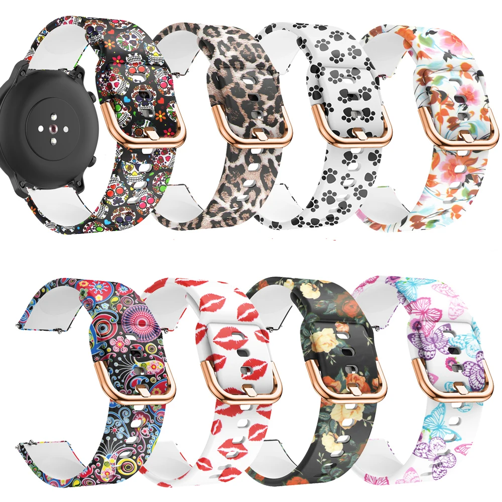 

Ремешок для часов 20 мм 22 мм для Huami Amazfit GTR 42 мм 47 мм, силиконовый ремешок для часов Huawei Watch GT 2/3 46 мм 42 мм