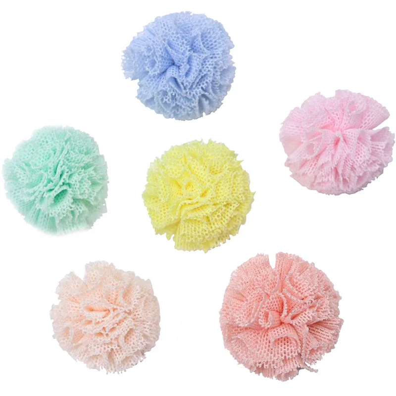 Pom poms craft supplies 15mm 20mm 25mm Korea lace ball DIY gauze elastic flower for hairpins jewelry making