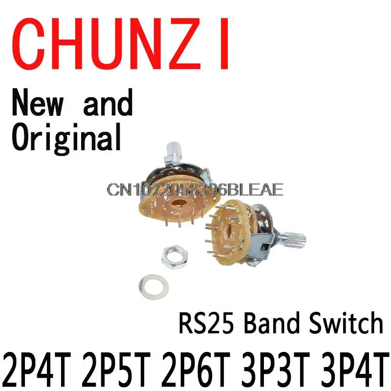 2PCS 2P4T 2P5T 2P6T 3P3T 3P4T Mount Rotary Switch Selector Band Pole