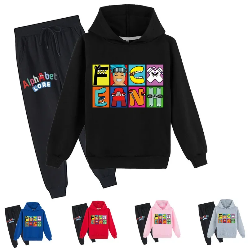 

Alphabet Lore Tiny Cottons Kids Winter 2024 Children's Clothing Alphabet Lore Hoodie Sweatshirt + Trousers Set