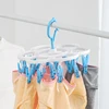 16-Clips Folding Clothes dryer Hanger Children Adults Clothes Dryer Windproof Socks Underwear Plastic Drying Rack Organizer 6