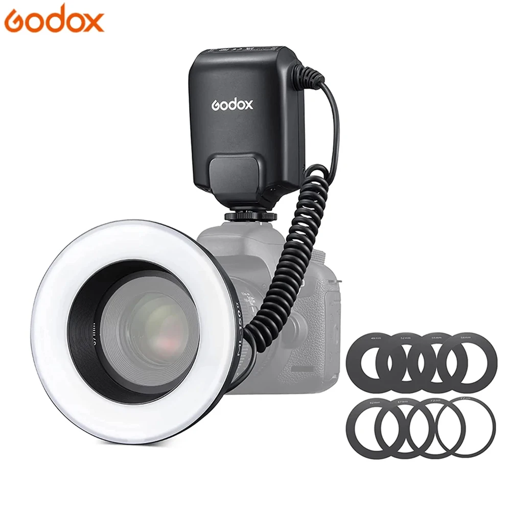 Godox ML-150II ML150II Macro LED Ring Flash Speedlite GN12 5800K&plusmn;200K for Sony Canon Nikon Fuji Olympus Panasonic DSLR Cameras