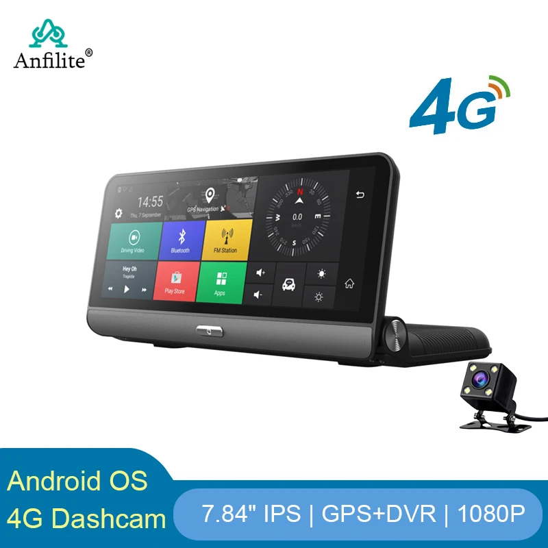 Автомобильный навигатор Anfilite 4G 7 84 дюйма Android видеорегистратор 1080P