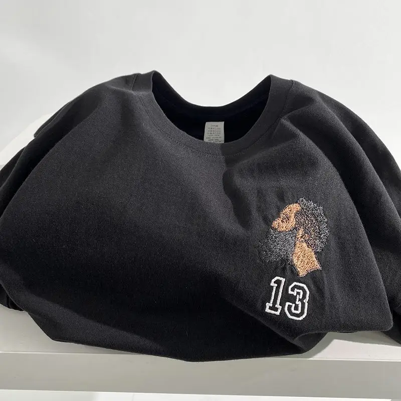 

Black Embroidery Baseball T shirt Hip Hop Short Sleeve Shirts Uniform Vintage Streetwear Top