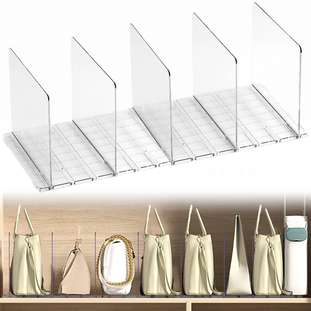 

Handbag Storage Rack Wardrobe Divider Shelf Luxury Bag Storage Rack Transparent Purse Handbag Divider Shelf Bags Display Racks