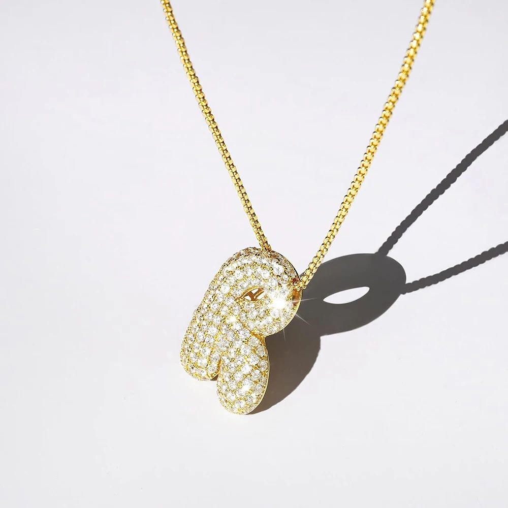 Elegant Gold-Plated Sparkly CZ Letter Necklace with Box Chain - A-Z Initial Pendant Jewelry Gift