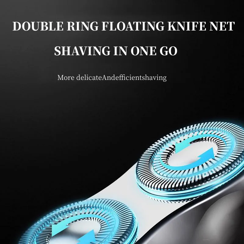 Mini Electric Shaver Men's Razor Beard Trimmer Shaver Double Head Beard Razor IPX7 Waterproof Rechargeable Portable Pocket