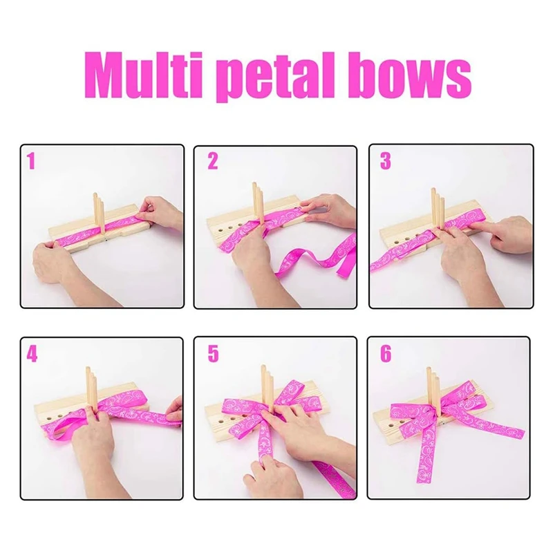 N84R-Wooden Wreath Bow Maker Tool With Size, Portable Bow Tie Machine For Bows On Any Occasion