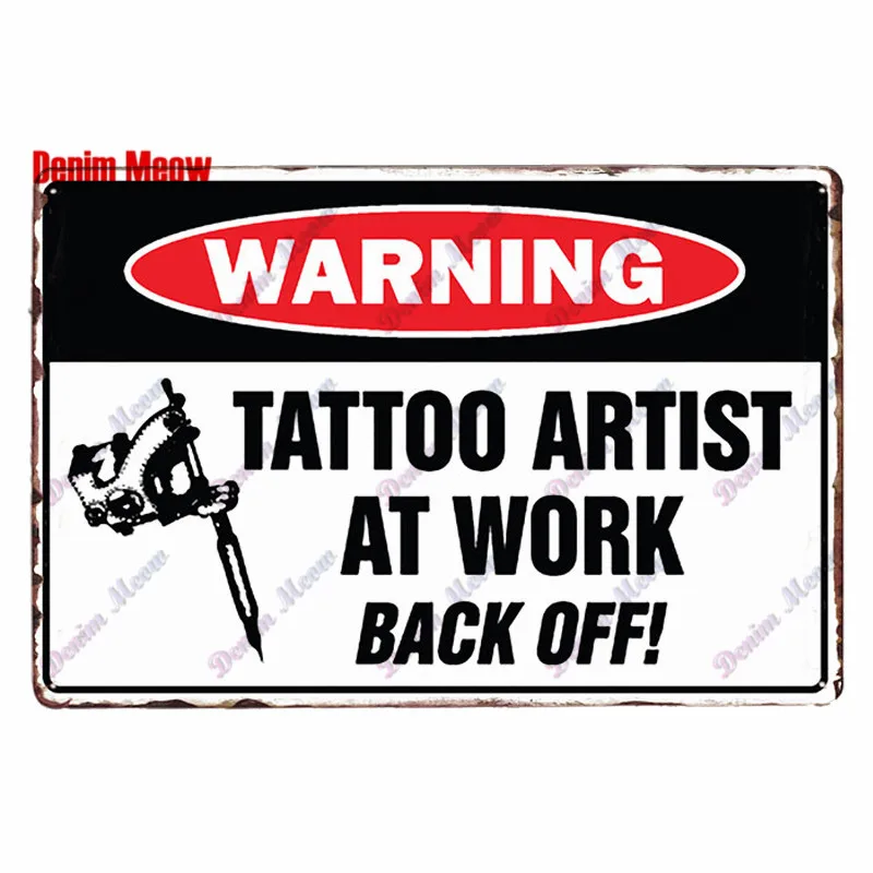Targa In Metallo Divertente – Scritta In Inglese "I Want You To Get A Tattoo" – 20x30 Cm – Decorazione Da Parete Per Tatuatori O Regalo