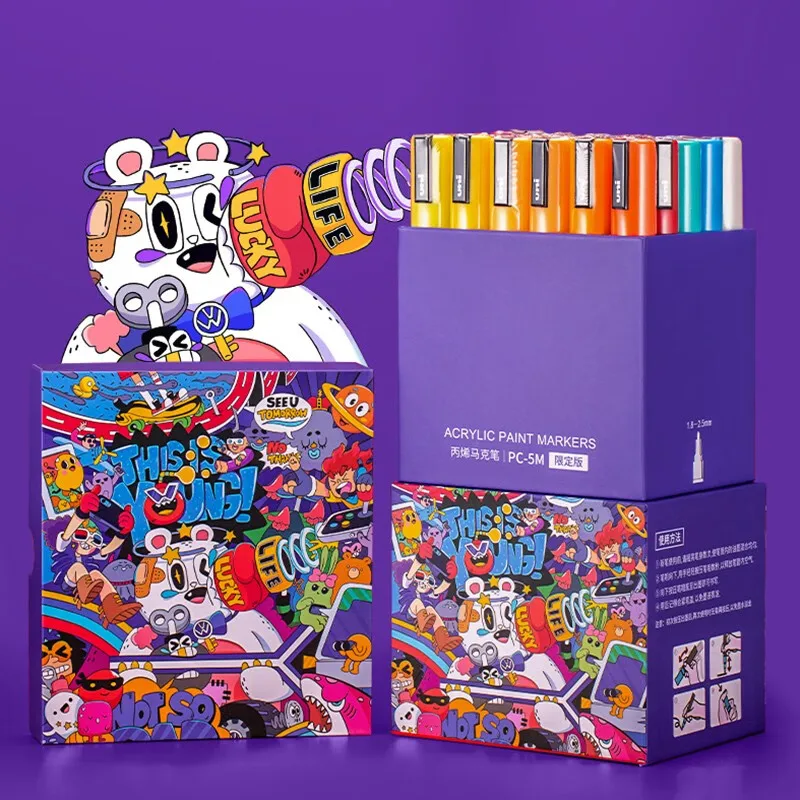 UNI 포스카 마크 펜 그래피티 시리즈 페인트 펜, 적합한 나무 보드, 직물, 돌, 플라스틱, 유리 및 금속 미술 용품