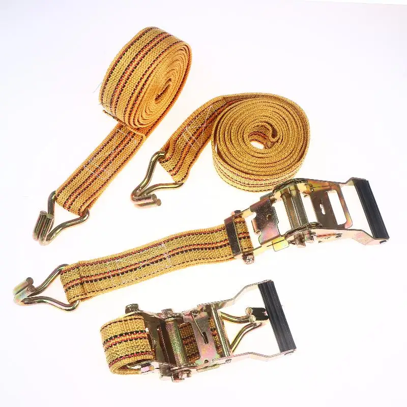 Heavy Duty Ratchet Tie Down Straps with Double Hook for Secure Cargo Transport