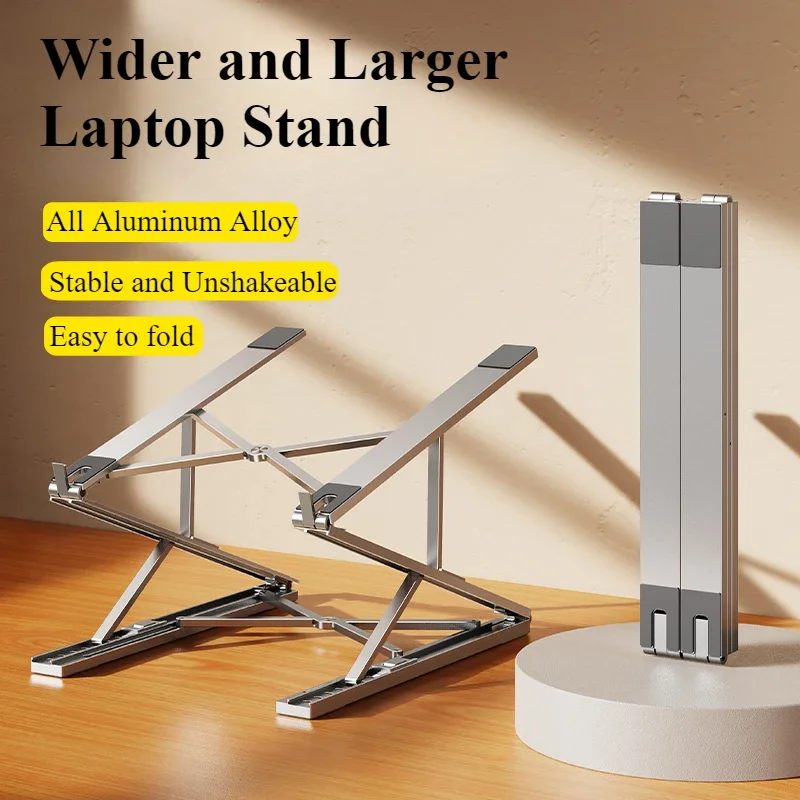 Oatsbasf Alloy Foldable Laptop Stand 7+8 Gear Adjustable Portable Tablet Riser Holder Notebook Computer Cooling Support Bracket
