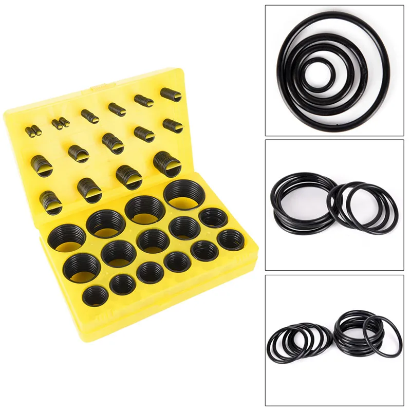 Rubber Seal Gaskets Engine Gasket Kit Replacement Gasket Set Nitrile Rubber O Ring 386pcs Black Universal NBR O Ring Seal Kit 30 Different Sizes Rubber O-ring Sealing Gasket Assortment Set For Car 23.5x16x4cm