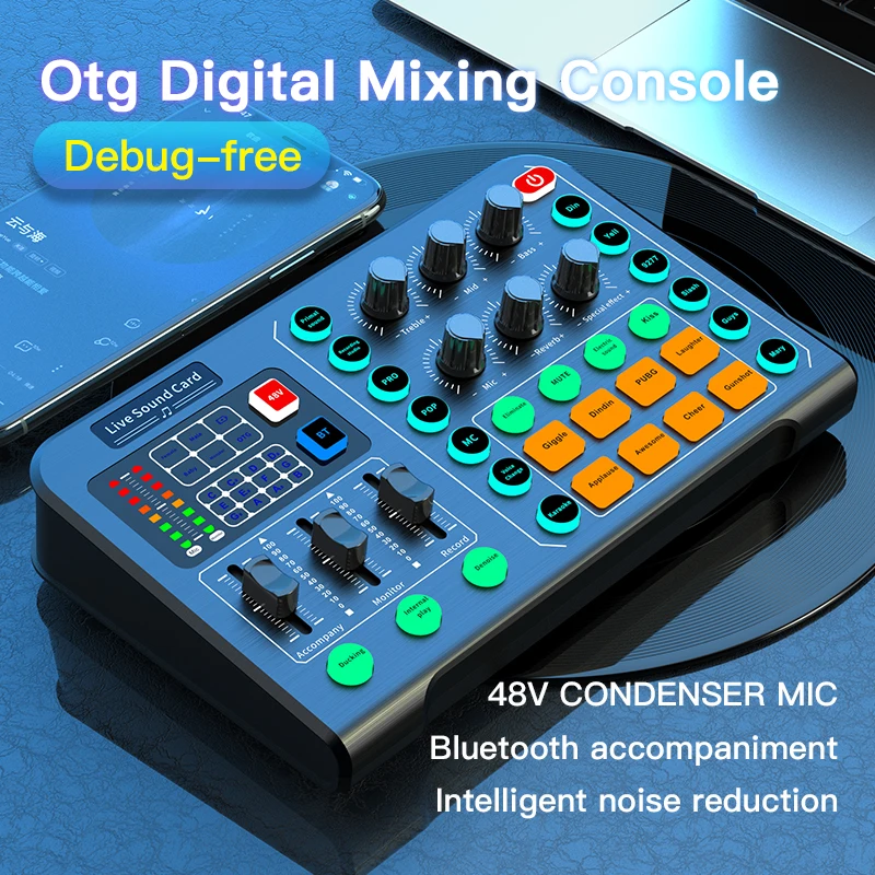 M6 Sound Card Audio Interface For Mobile Phone Computer Universal Microphone Karaoke Live Broadcast