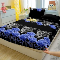 1 Simple Modern Animal Printed Matte Fitted Sheet, Bedroom Printed Bed Cover, Bedding (Excluding Pillowcases) 1