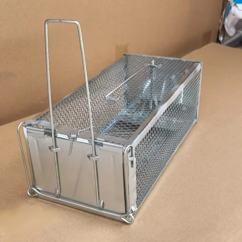 Reusable Humane Rat Trap Cage Mouse Cage Trap Wire Mesh Squirrel & Chipmunk & Rat Pest Catching Cage for Home Garden Warehouse
