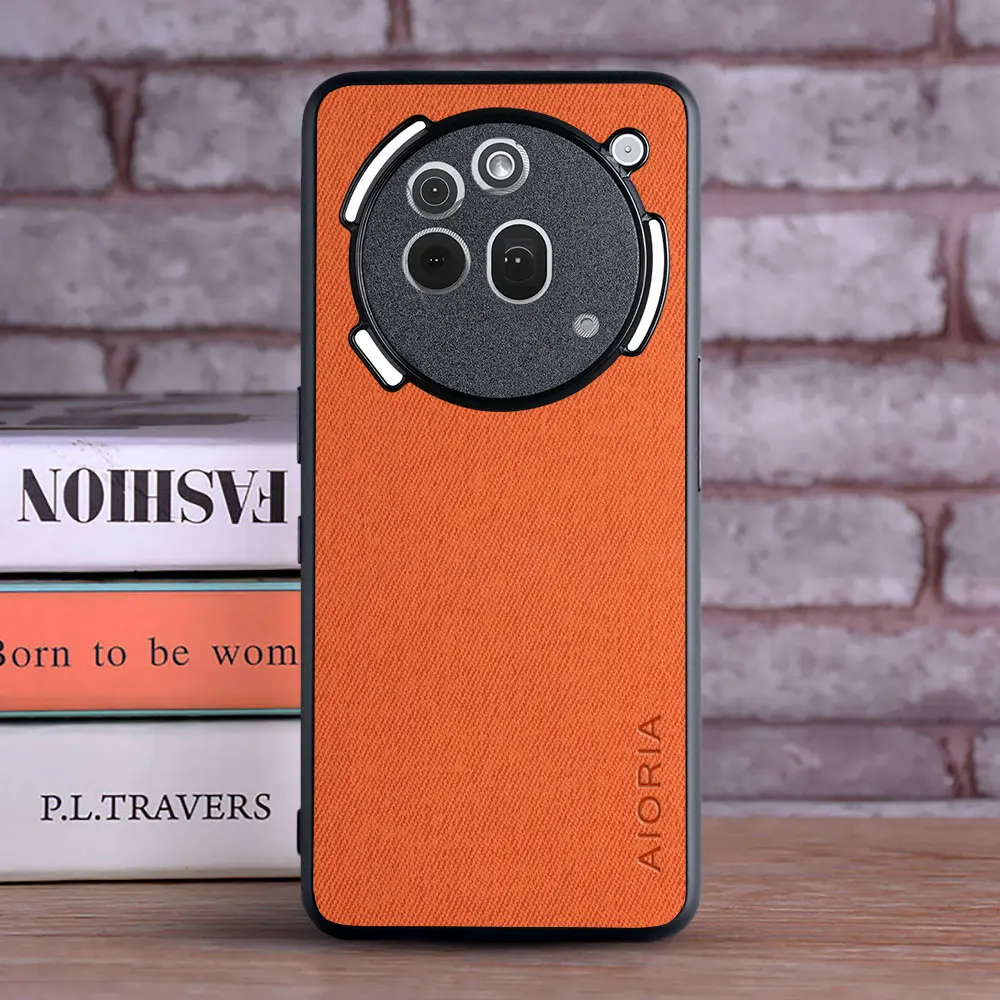 Luxury Textile Leather Skin Soft TPU Hard Phone Cover Case