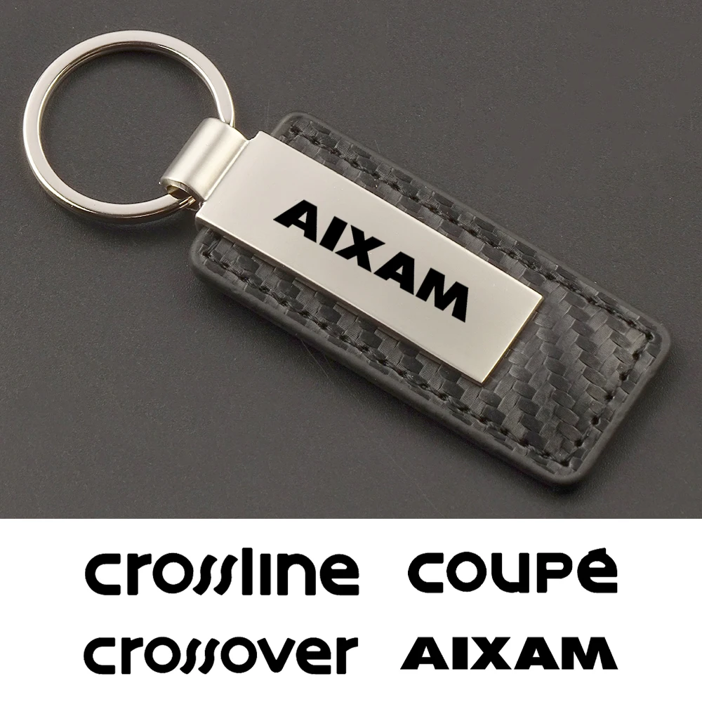 Leather Metal Car Key Chain Keychain Car Key Ring For Aixam MINAUTO Cross City Pack GTO GTI Crossline Crossover Accessories