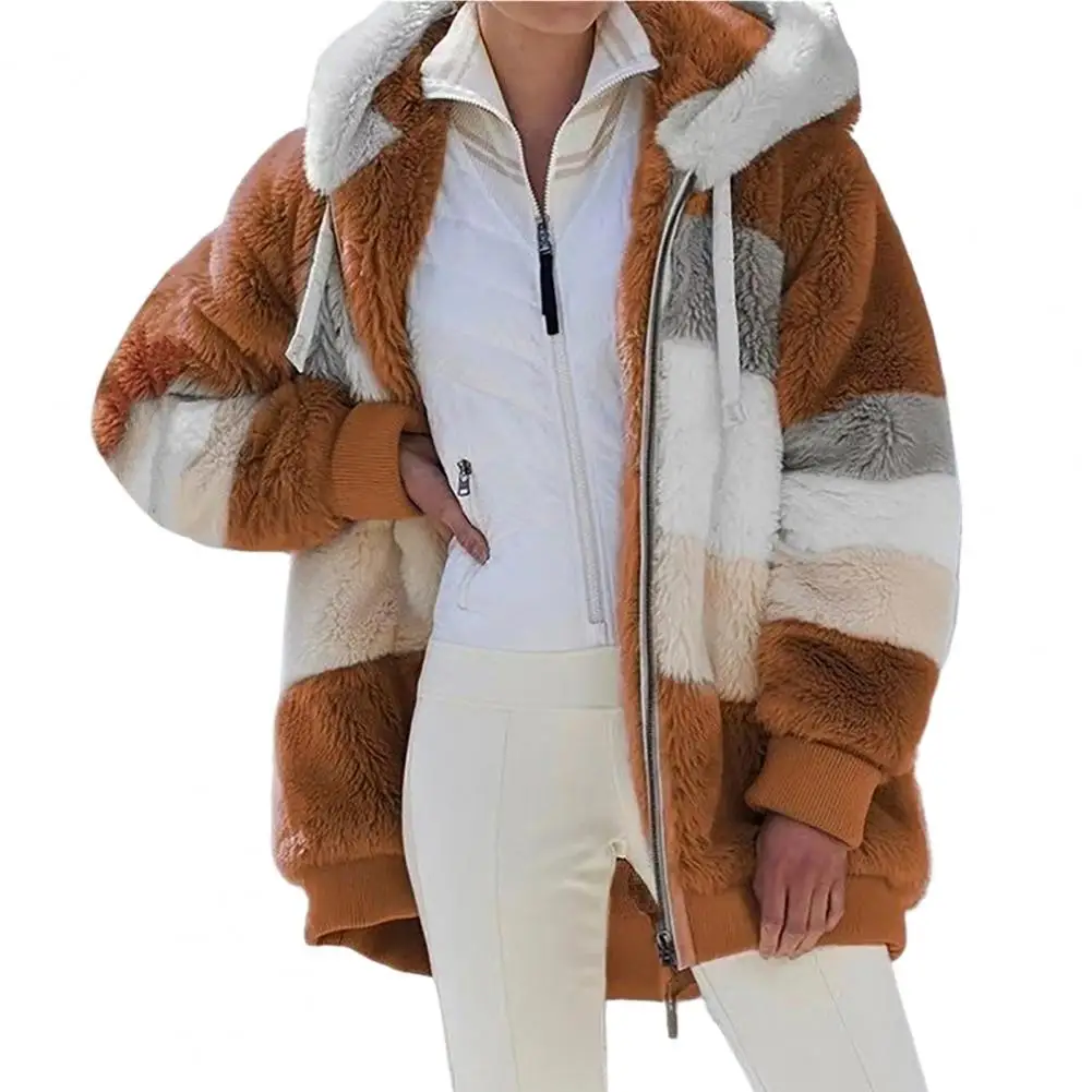 

Winter Jacket Color Block Women Winter Coat Cozy Plus Size Women Winter Coat