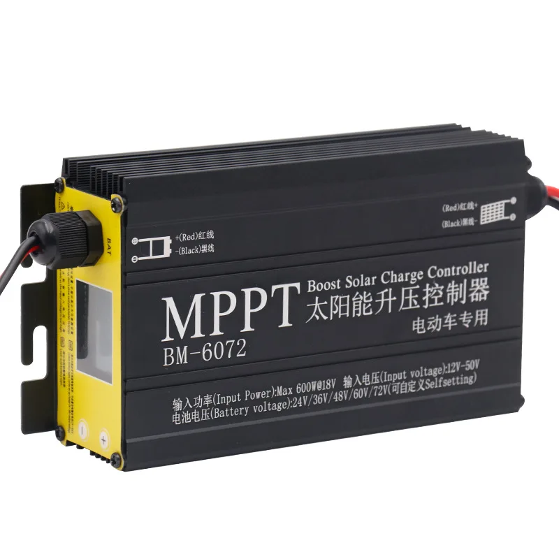 24V 48V 60V 72V MPPT Boost Solar Charge Controller 300W 600W Solar Panel Step-up Regulator For LiFePO4/Lithium/Lead Acid Battery