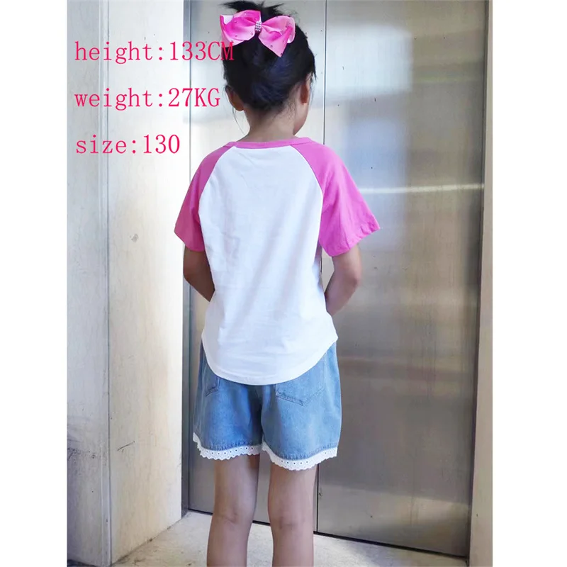 Cute Lilo And Stitch Clothes Kids Summer Vacation Outfits Girl Outfits Children Cartoon T-shirt Jeans Shorts 2Pcs Sets Best Gift - Image 5