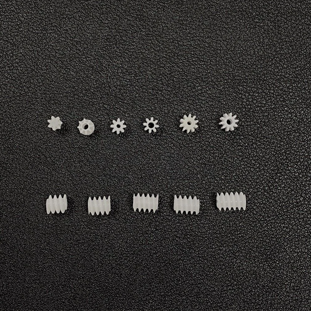 10pc 0.5 모듈러스 플라스틱 기어 7-10T 톱니 1-2mm 샤프트 RC 자동차/로봇 변속기 웜/헬리컬 기어용