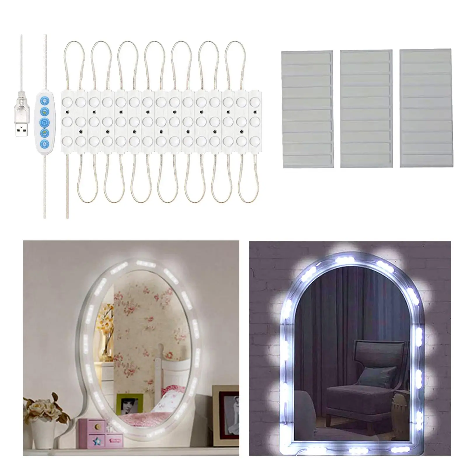 Makeup Mirror Light 3200K~6500K Adjustable Lighting Fixture Strip for Outdoor Bathroom Mirror