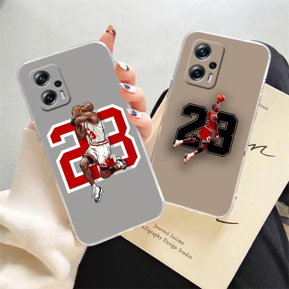 

Basketball Sports Brand 23 Clear Phone Case For Redmi NOTE 12 11 11T 11E 10 9 8 7 Pro PLUS 5G Case Funda Coque Capa Shell Cover